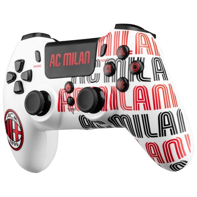 Qubick COP40001 Gamepad Wireless Compatibile PS4 e PC con Connessione USB Type-C e Jack 3.5 mm colore Bianco e Rosso