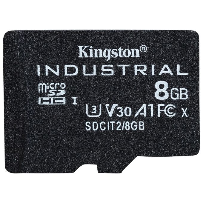 Kingston Technology SDCIT2-8GBSP Scheda microSDHC Industriale 8GB C10 A1 pSLC UHS-I V30 colore Nero