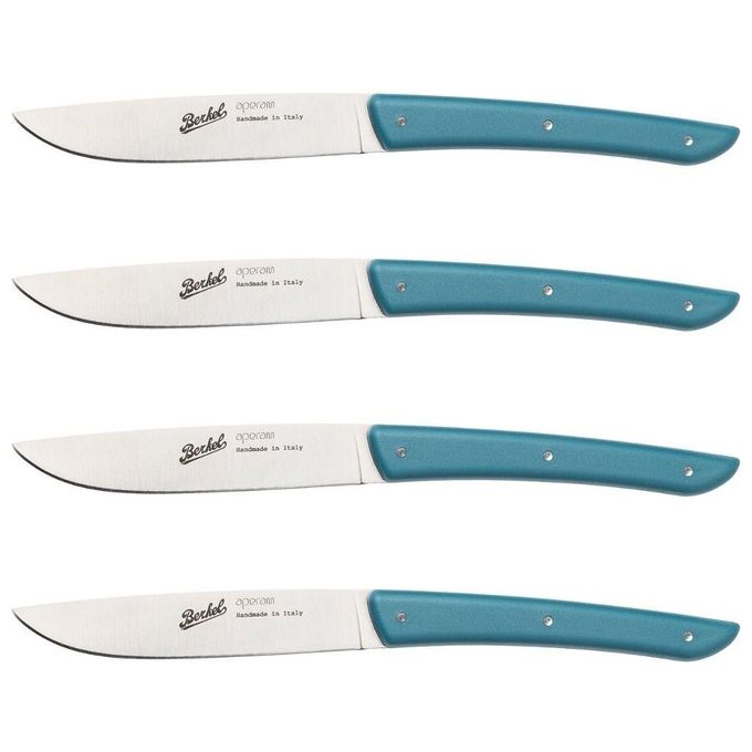 Berkel Set Coltelli da Bistecca 4 Pezzi Color Blu Petrolio