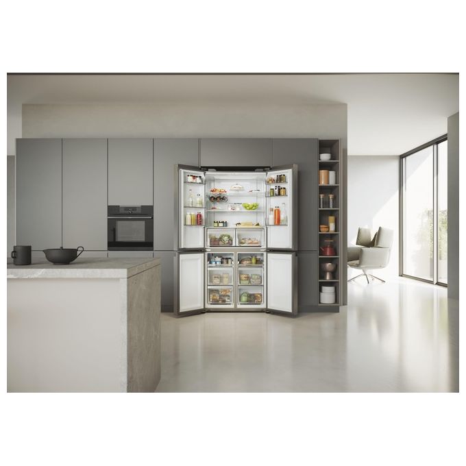 Haier HCR5919ENMP Cube 90 Serie 5 Frigorifero Americano 4 Porte 528 L 190 cm Classe E 38 dB Total No Frost colore Platino Inox