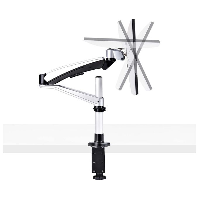 StarTech 1MP1ACG-MONITOR-ARM Supporto da scrivania per monitor Singolo VESA 75x75 100x100 mm Regolabile Altezza 27 cm Rotazione 360° Inclinazione 105° Estensione 59 cm colore Nero