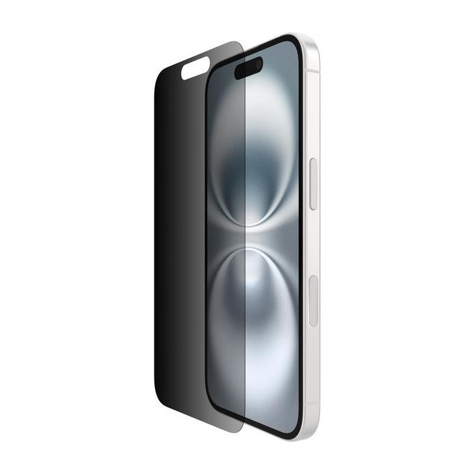 Belkin OVA167HQ ScreenForce InvisiGlass Privacy Pellicola Protettiva per iPhone 16 15 14 Pro Vetro Temprato 0,29 mm 9H con 60% Vetro Riciclato colore Nero