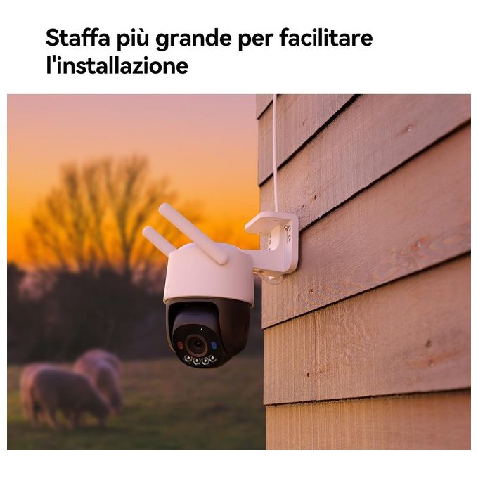 Imou IPC-K7FP-3H0TE-EU Cruiser SC Telecamera IP PTZ 4G 3MP 2K Full Color Wi-Fi 6 IP66 visione notturna 30m sirena 110 dB colore Bianco