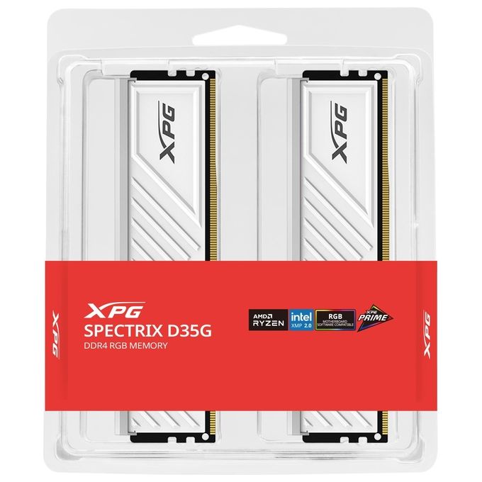 Adata AX4U36008G18I-DTWHD35G SPECTRIX D35G Memoria RAM DDR4 16 GB 2x8 GB 3600 MHz CL18 XMP 2.0 RGB colore Bianco