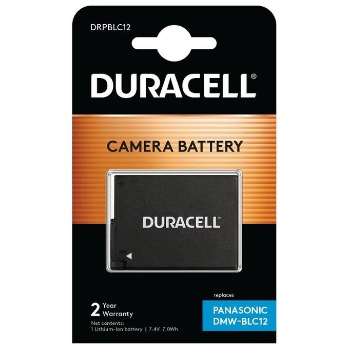 Duracell DRPBLC12 Batteria per Fotocamera-Videocamera Ioni di Litio 950 mAh 7,4 V compatibile con Panasonic DMW-BLC12 e Leica BP-DC12 colore Nero