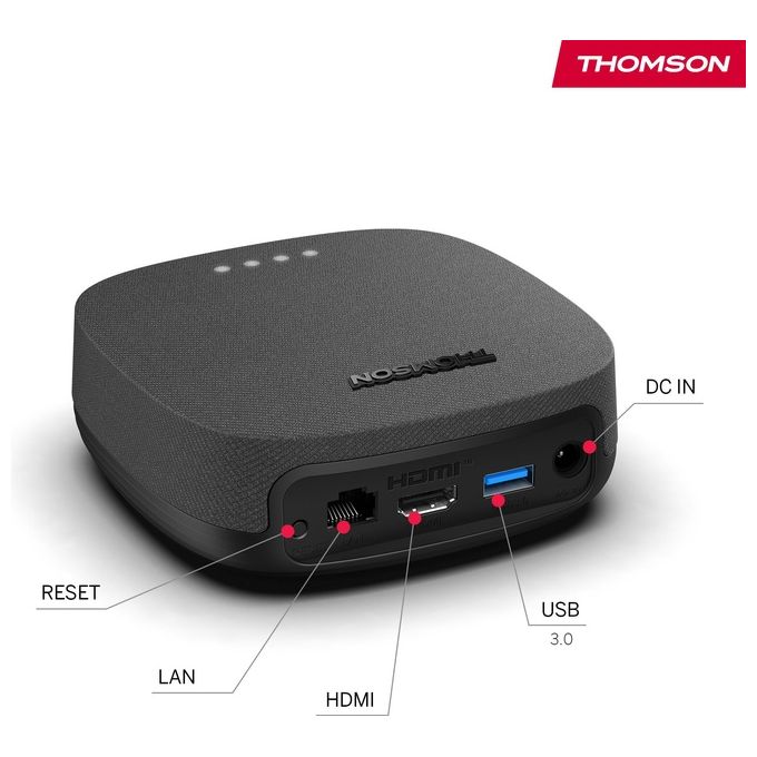 Thomson BOX PLUS 270G Streaming Box 4K Ultra HD Google TV Android 12 3GB 32GB Wi-Fi Dolby Vision colore Grigio
