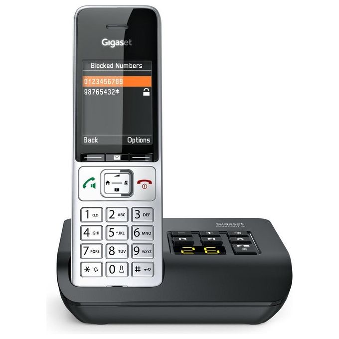 Gigaset S30852-H3023-B101 COMFORT 500A Telefono Analogico-DECT con Vivavoce Schermo TFT 2,2 Pollici Rubrica 200 Voci colore Nero-Argento