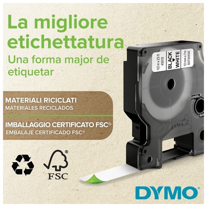 Dymo Nastro D1 12mmx7m Nero Rosso