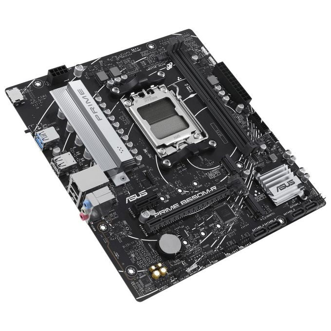 ASUS 90MB1H30-M0EAY0 PRIME B650M-R Scheda Madre Micro ATX Socket AM5 DDR5 2 Slot M.2 PCIe 4.0 Ethernet 2.5Gb USB 3.2 Gen1 HDMI Audio 7.1 canali colore Nero