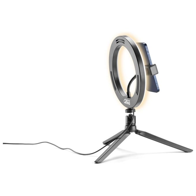 Cellular Line Anello Luminoso a Led con Treppiedi per Selfie