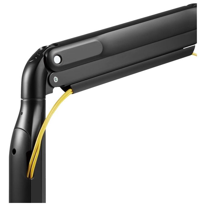 V7 DM1HDD Supporto per Doppio Monitor con Barra a Molla a Gas Regolabile in Altezza Rotazione ±32° Inclinazione -22° +45° VESA 75x75 100x100 mm colore Nero