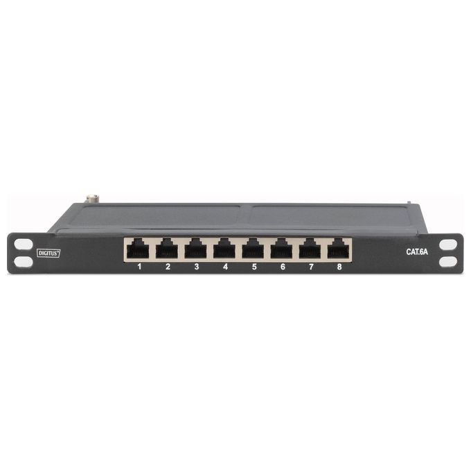 Digitus Pannello Patch Cat 6a Schermato 8 Porte 0.5U 10'' Colore Nero