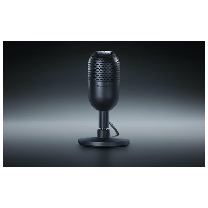 Razer RZ19-05050100-R3M1 Seiren V3 Mini Microfono da Tavolo USB Ultracompatto Capsula 14 mm Supercardioide Tap-to-Mute con LED Supporto Regolabile colore Nero