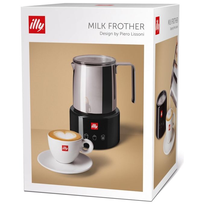 Illy 23760 Montalatte elettrico 250 ml Funzioni Caldo e Freddo Controllo Touch Acciaio inox colore Nero