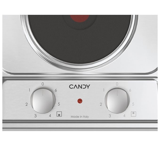 Candy CE32XK Domino Piano cottura da incasso Elettrico 30 cm 2 zone 3500 W controllo a Manopola colore Inox