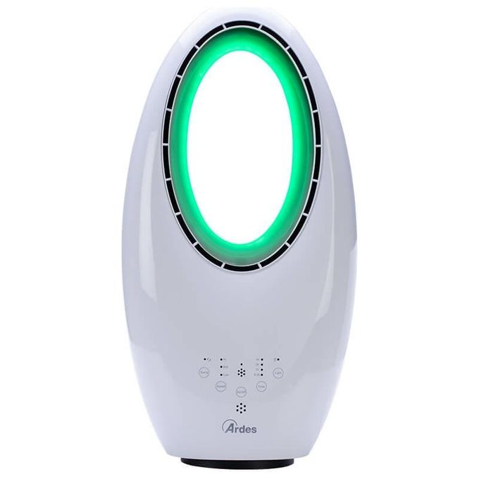 Ardes AR5BL1B Muna Ventilatore Bladeless 3 velocita' 60W 57dB Telecomando Touch Luce LED Oscillazione colore Bianco