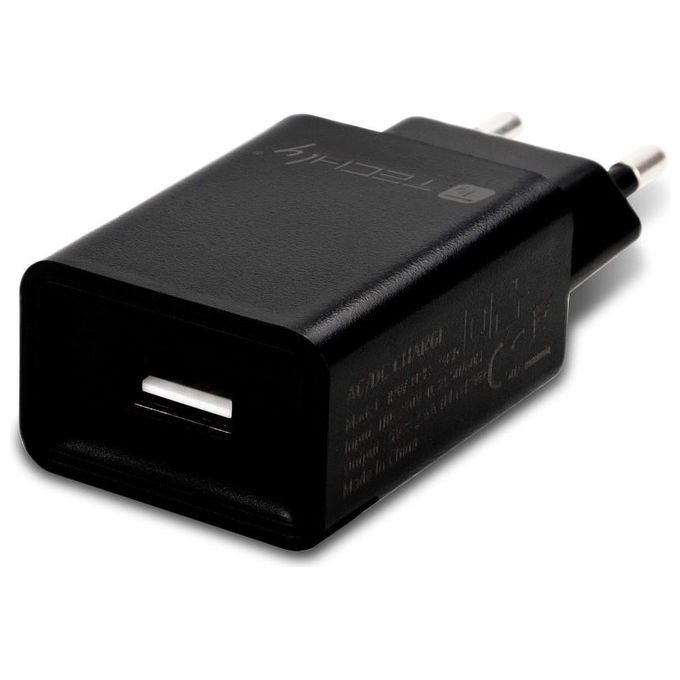 Techly Caricatore Alimentatore Usb-A da Muro 5V 2.4a per Smartphone o Tablet