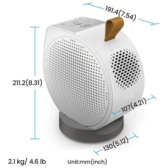 BenQ GV50 Videoproiettore Portatile DLP 1080p 500 ANSI lumen Laser Google TV Autofocus Bluetooth 18W colore Bianco