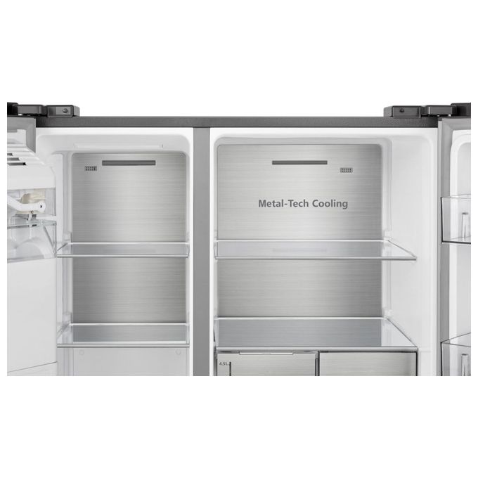 Hisense RS818N4TIE Frigorifero Side by Side 632 L 179 cm Classe E 38 dB Total No Frost WiFi Dispenser Acqua e Ghiaccio colore Acciaio Inox