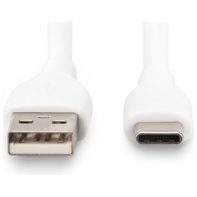 Digitus Cavo Ricarica Guaina Silicone Usb-A - Usb-C 1mt Usb 2.0 60W Bianco