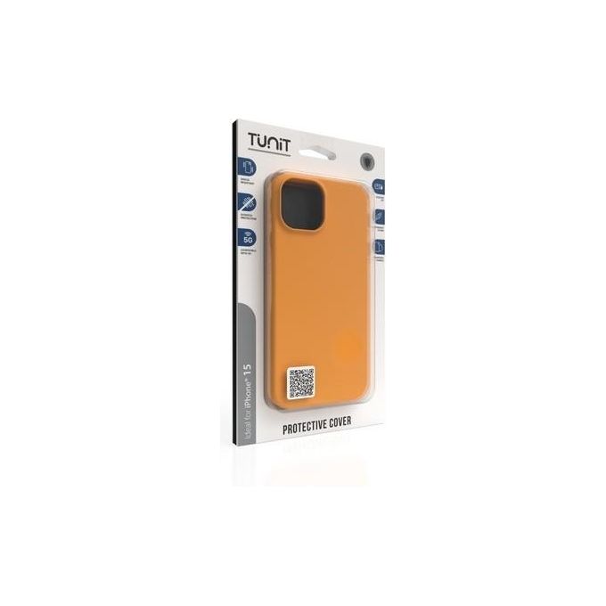 Tunit Cover in Silicone Protective MagSafe Compatible con iPhone 15 Marigold