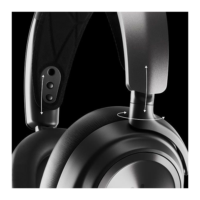 SteelSeries 61520 Arctis Nova Pro Wireless Cuffia Gaming Over-Ear Wireless Bluetooth 5.0 ANC Doppia Batteria Microfono ClearCast Gen 2 colore Nero