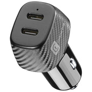 Cellularline CBRUSB2PD40WK Multipower DUO Caricabatterie Auto 2 Porte USB-C 40 W Potenza Totale colore Nero