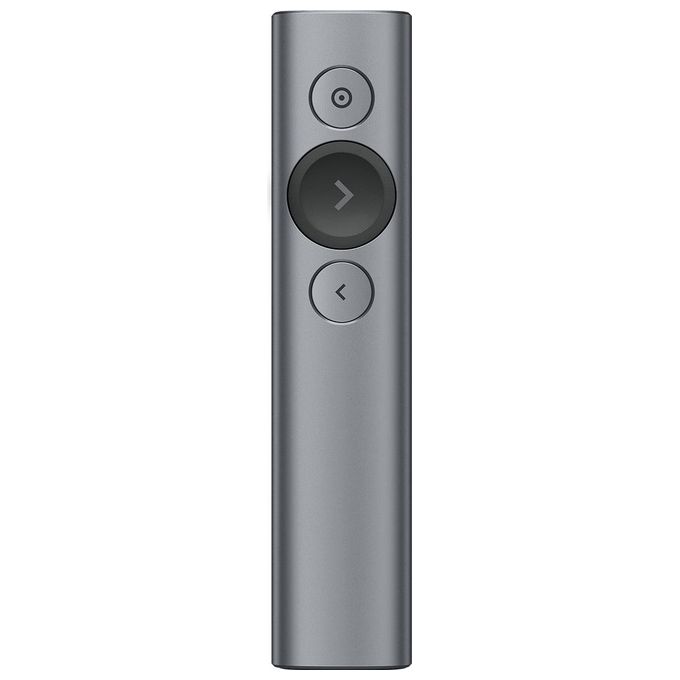 Logitech Spotlight Presenter, Puntatore Laser per Presentazioni Wireless Portata 30 Metri PC-Mac-Android-iOS - Grigio