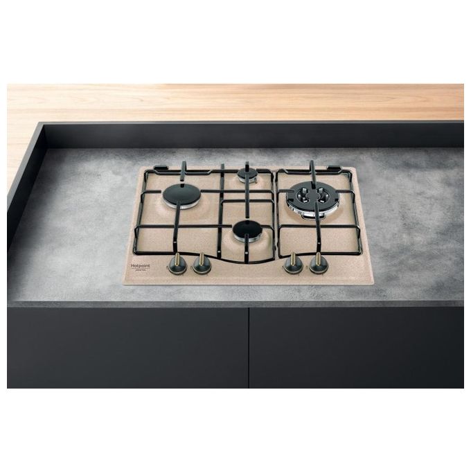 Hotpoint PCN 640 T (AV) R -HA Piano Cottura a Gas 4 Zone 60 cm Avena per un'ottima esperienza di cottura