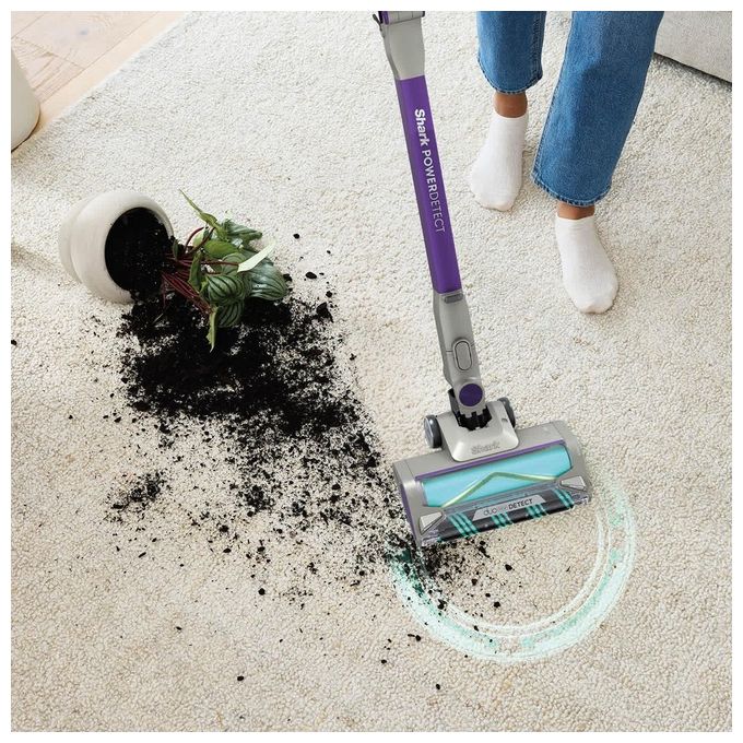 Shark IP1251EUT Aspirapolvere Senza Fili PowerDetect DuoClean Detect Capacita' 0,7 L Autonomia Fino a 70 min Potenza Massima 450 W Rumorosita' 86 dB colore Grigio Viola