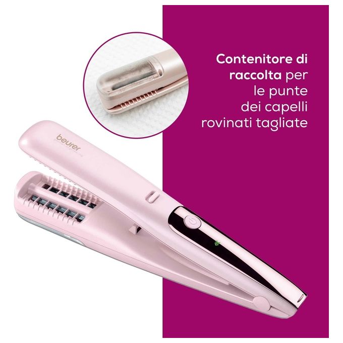 Beurer HT22 Rifinitore Doppie Punte Ricaricabile USB batteria al litio lame in titanio display LED colore Rosa