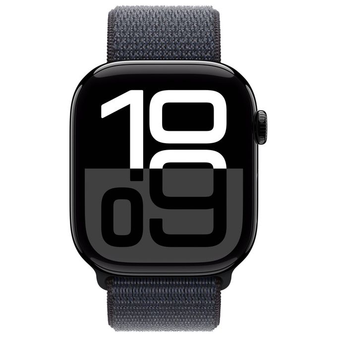Apple MWWR3QL-A Apple Watch Series 10 Smartwatch GPS 46 mm Display Retina always-on Fitness tracker ECG Resistente all'acqua fino a 50 m Ricarica rapida 80% in 30 minuti colore Jet Black