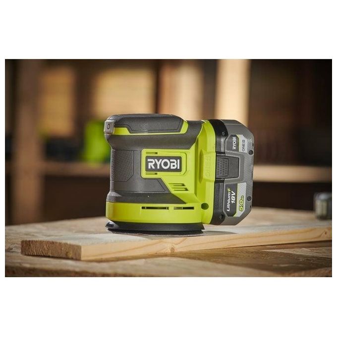 RYOBI RROS18-0 Levigatrice Rotorbitale a Batteria 18V ONE+ Diametro Disco 125 mm Velocita' 20000 oscillazioni-min Senza Batteria e Caricatore colore Nero