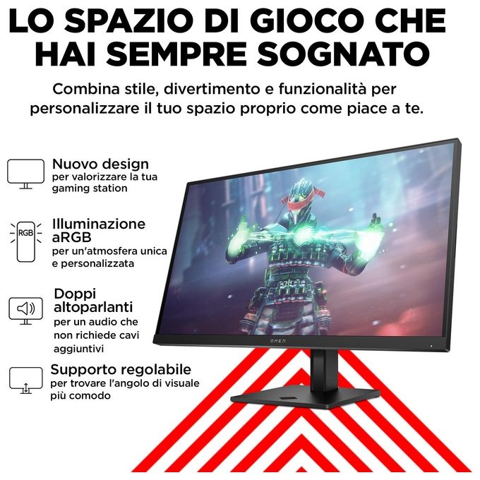 HP 780G8AA#ABB OMEN by HP Monitor da gaming 27'' UHD 144 Hz IPS 1 ms HDMI 2.1 USB-C altoparlanti integrati colore Nero