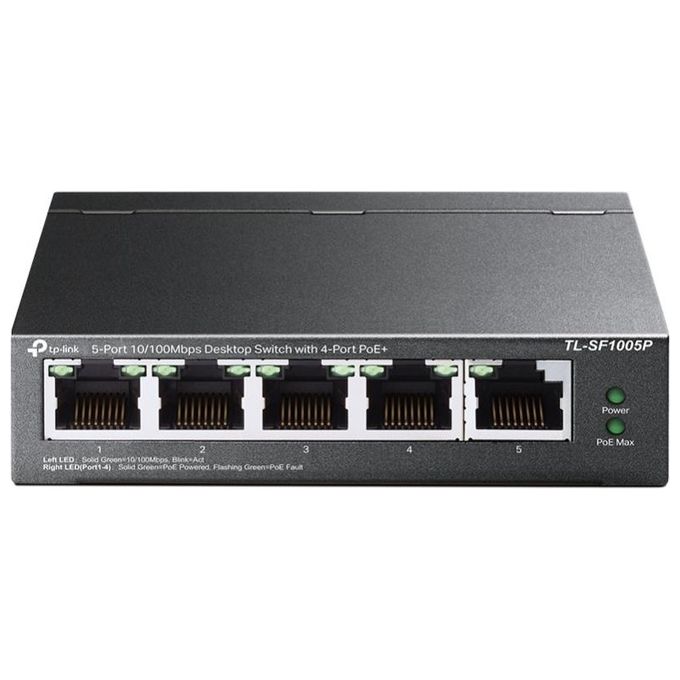 TP-LINK TL-SF1005P Switch da Ufficio 5 porte 10-100 Desktop Power over Ethernet (PoE) Nero