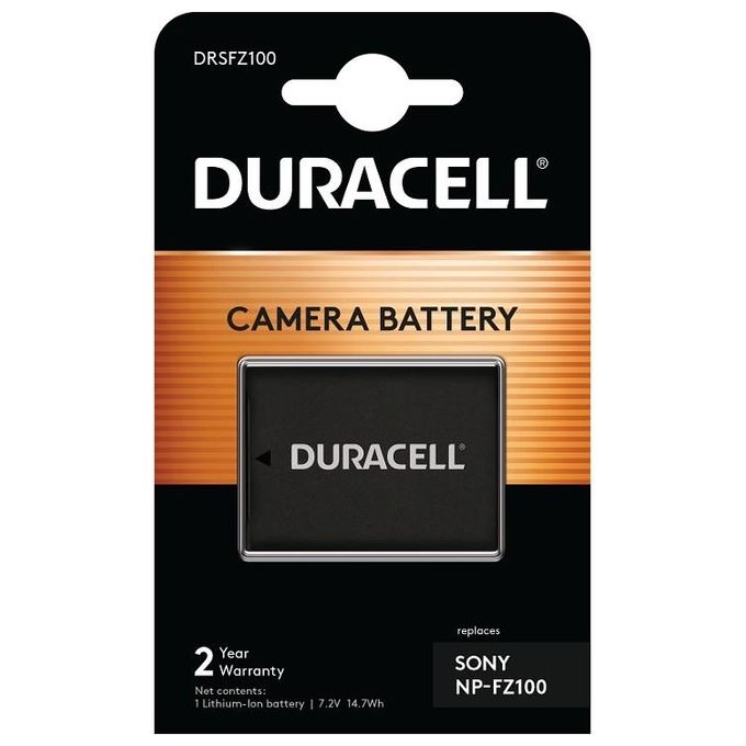 Duracell DRSFZ100 Batteria per Fotocamera Li-Ion 2040mAh 7.2V compatibile Sony NP-FZ100 A7 III A7R III A9 colore Nero