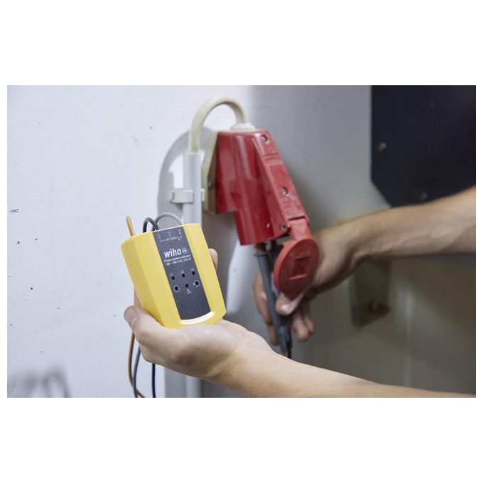 Wiha 45221 Indicatore di Direzione del Campo Rotante 100 700 V AC CAT IV 600 V CAT III 1000 V 3 Fasi LED colore Nero Giallo