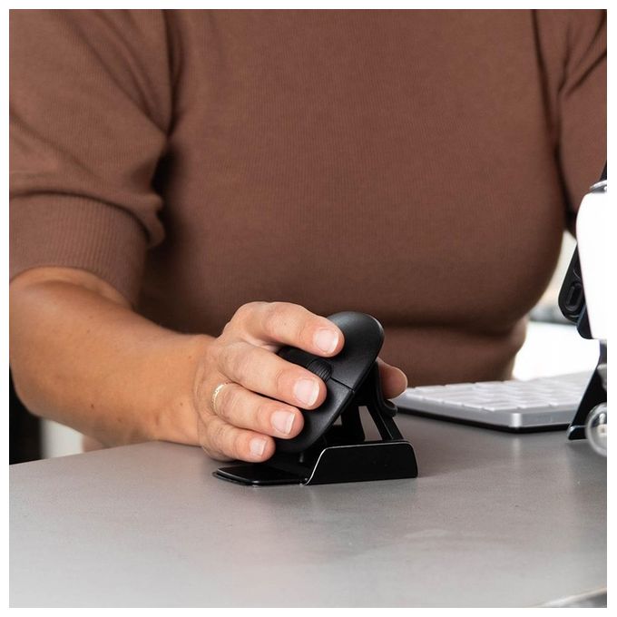 R-Go Tools RGOTWBMWLBL Mouse ergonomico R-Go Twister Ambidestro Pieghevole Bluetooth e USB 2400 DPI con Software di Pausa colore Nero