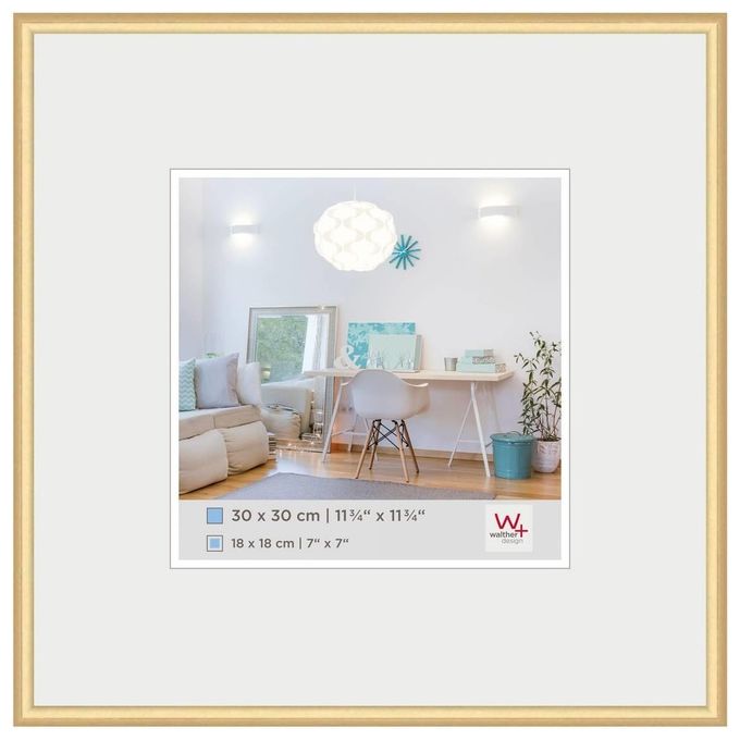 Walther New Lifestyle Cornice Portafoto 30x30cm Plastica Oro