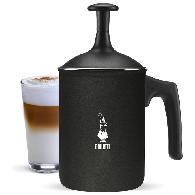 Bialetti Tutto Crema Schiumalatte da 3 Tazze con Colino Doppio per una Schiuma Robusta 0,5Lt Nero