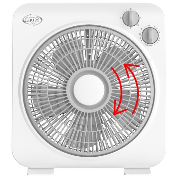 Argoclima BOXY Ventilatore Box 5 pale 25 cm 3 velocita' Timer 50 W colore Bianco