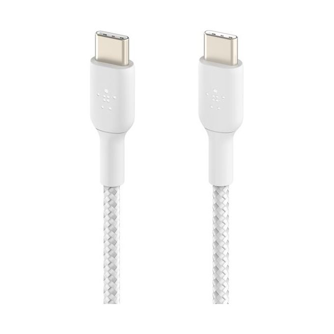 Belkin BoostCharge Cavo Intrecciato da USB-C a USB-C da 0.15 Metri Bianco