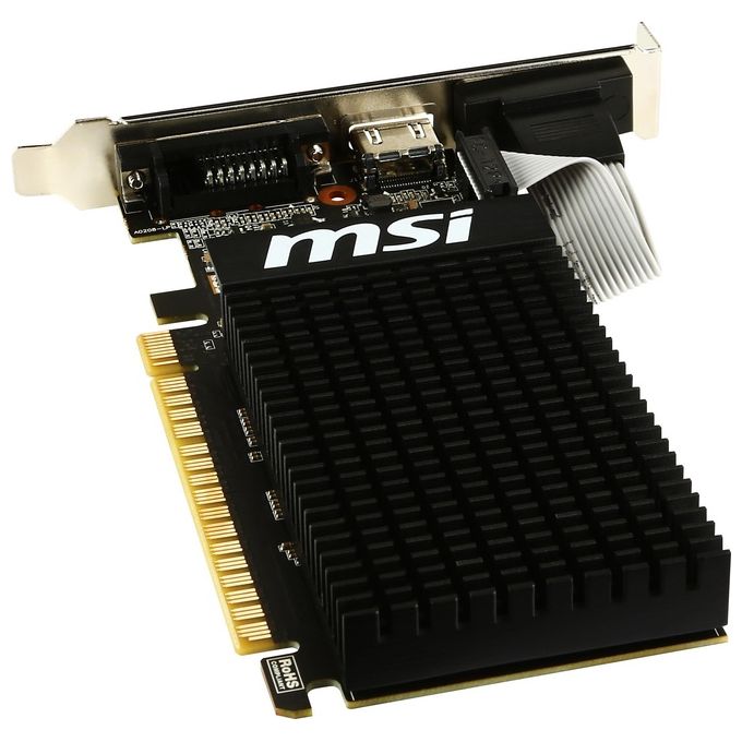 MSI GeForce GT710 2GD3H LP Scheda Grafica, 2 GB GDDR3, PCI Express 2.0, HDMI + DL-DVI-D, Nero