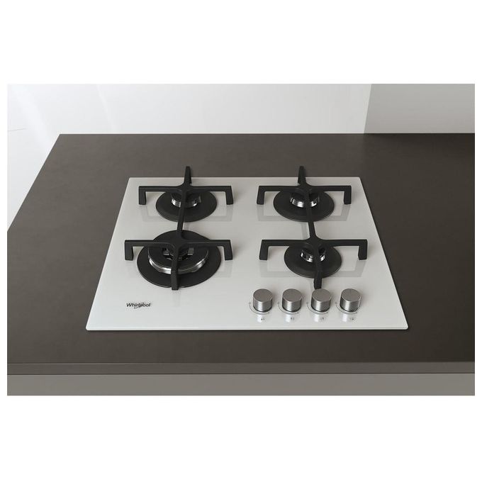 Whirlpool GOA 6423-WH Piano Cottura a Gas 4 Zone Griglie in Ghisa 60 cm Bianco