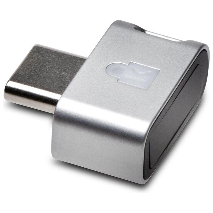 Kensington K64709WW VeriMark Guard USB-C Chiavetta di sicurezza Fingerprint FIDO2 FIDO U2F WebAuthn CTAP2 Biometrica compatibile TAA colore Grigio