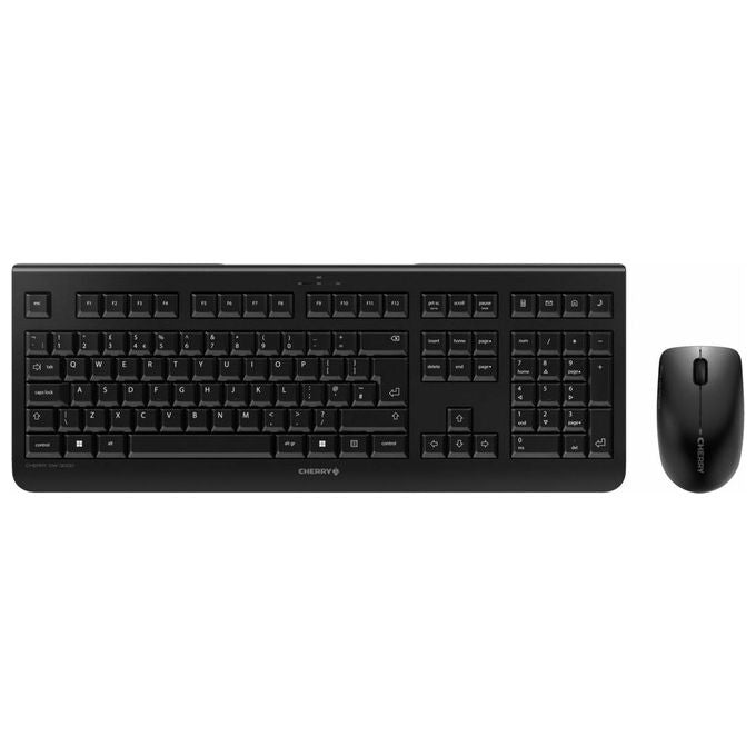 CHERRY JD-0710GB-2 DW 3000 Kit Tastiera e Mouse Wireless QWERTY UK 2.4 GHz 1200 DPI colore Nero