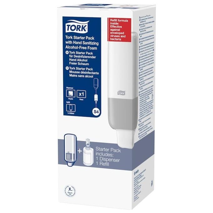 Tork 960202 Starter Pack Igienizzante per mani Schiuma senza alcol 1000 ml 100% biodegradabile Formulazione vegetale colore Bianco