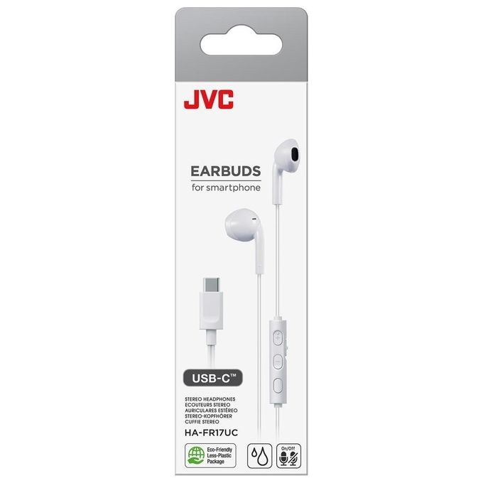 JVC HA-FR17UC Auricolari con Microfono a Filo Bianco