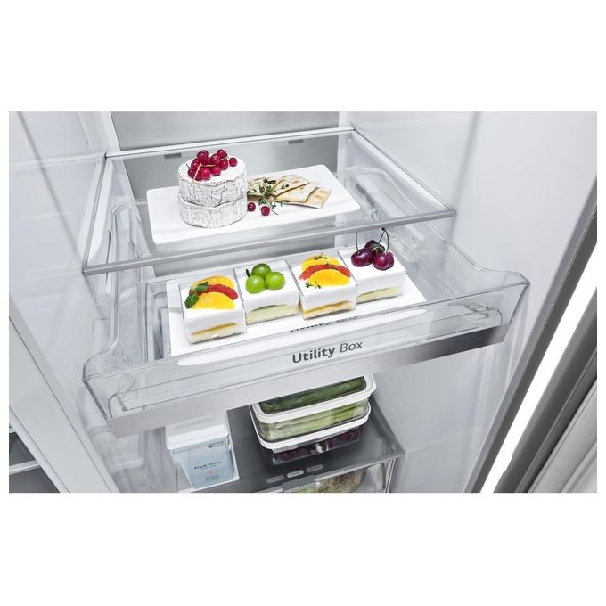 LG GSLE91MBAC Frigorifero Side by Side 628 L 179 cm Classe C 34 dB No Frost Wi-Fi Dispenser UVnano (179x91x74 cm) colore Metal Sorbet