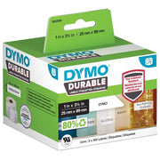 DYMO Etichette lw Durable Mutliuso 25x89 mm - Bianco - Permanente 350 Etichette x 2 Rotolo i